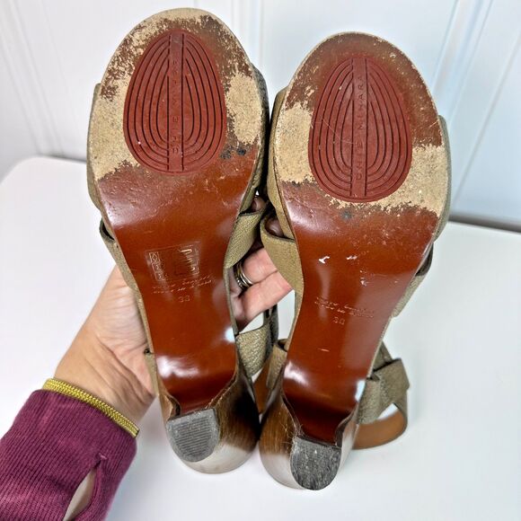 Chie Mihara Xeroco Brown Leather Sandals Heels Womens Size 7.5 US/38 EU - Picture 11 of 11